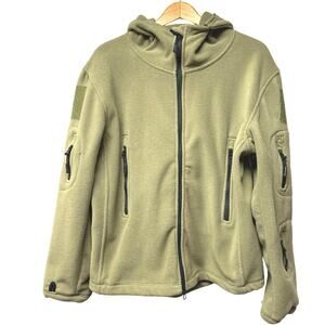 Han Wild Size Large Mens Tactical Olive Fleece Jacket Military Softshell Hooded